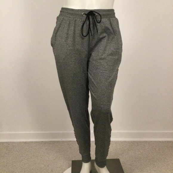 👛 (ANY 2/$20) MISS SELFIE Grey Lounge Pants Elasticized Cuffs, XL - Picture 3 of 8
